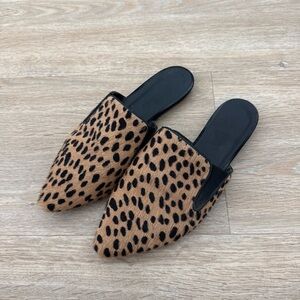 Jenni Kayne Leopard-Print Pointed Mule Slides in Tan and Black 36